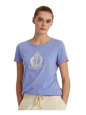 RALPH LAUREN Женская синяя футболка с короткими рукавами и круглым вырезом XL