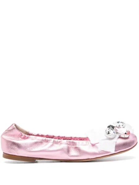 Casadei кожаные балетки Queen Bee, розовый