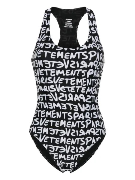 Логотип-принт Купальник VETEMENTS, черный