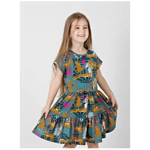Хлопковое платье с ориганальным принтом Bossa Nova 134Л21-171 Серый 104