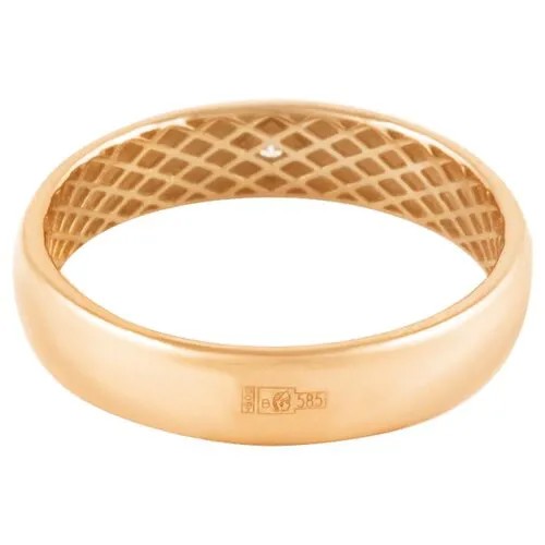 Кольцо обручальное Яхонт золото, 585 проба, бриллиант, размер 15, бесцветный