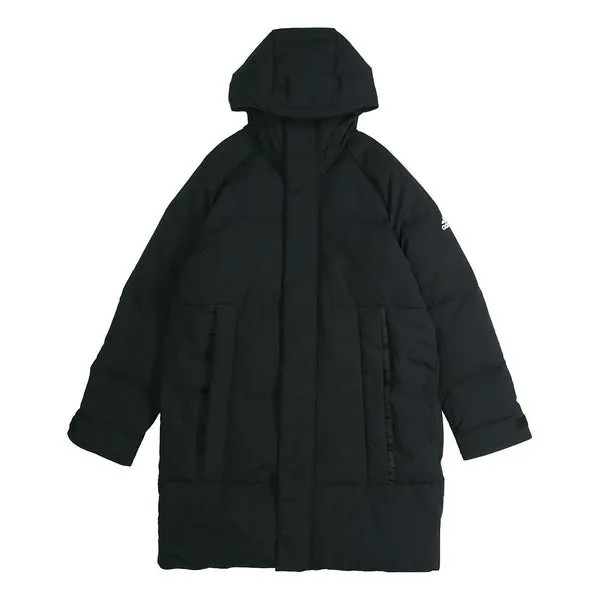 Пуховик Adidas Puffer Down Winter Coat 'Core Black', черный