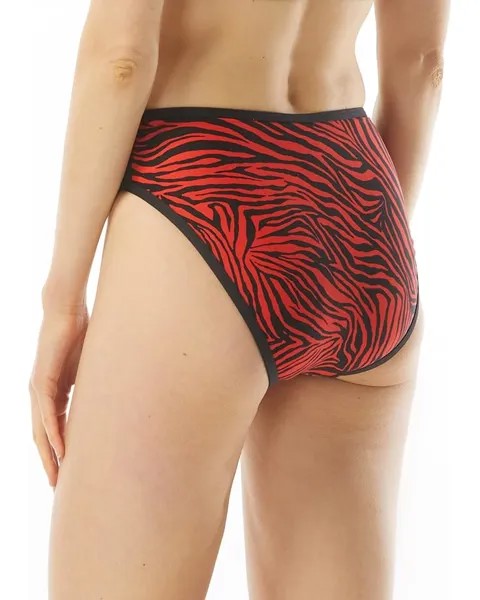Низ бикини Michael Kors Zebra High Leg Bikini Bottoms, цвет Ruby