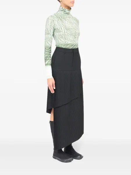 MM6 Maison Margiela асимметричная юбка макси из струящегося габардина, черный