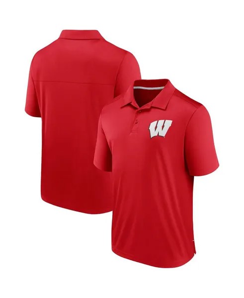 Мужская рубашка-поло Red Wisconsin Badgers Team с логотипом Fanatics