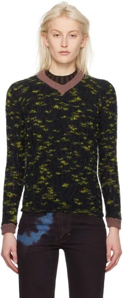 Зеленый свитер с перьями Eckhaus Latta