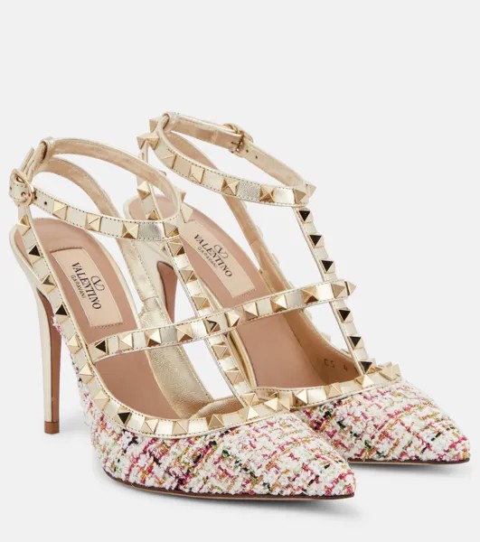 Туфли-лодочки rockstud 100 букле Valentino Garavani, мультиколор