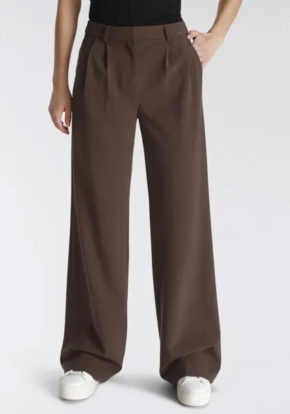 Костюмные брюки Tamaris с широкими штанинами, цвет Braun (Hose Aus Nachhaltigem Material)