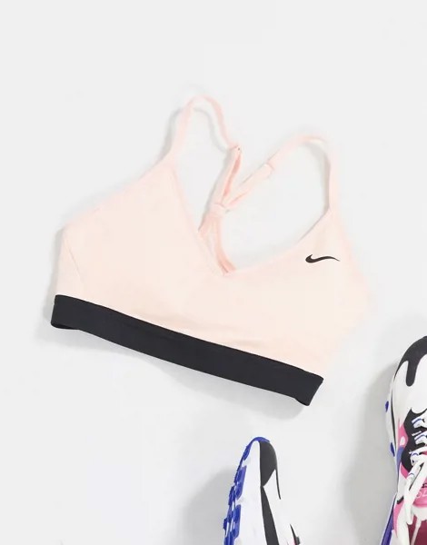 Розовый спортивный бюстгальтер с легкой степенью поддержки Nike Training Indy-Розовый цвет