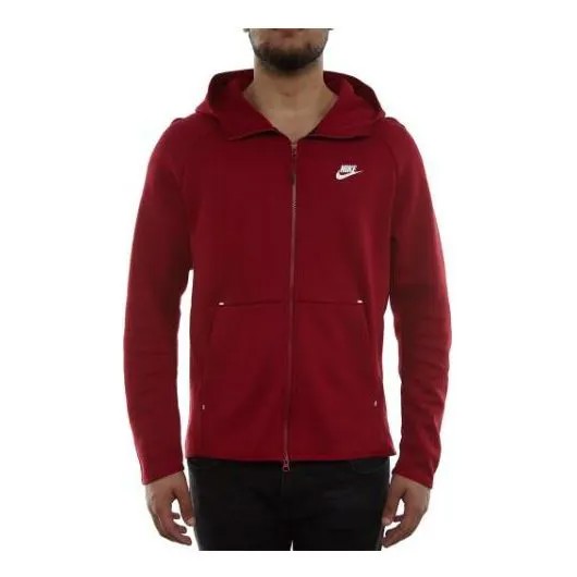 Толстовка Nike Tech Fleece Full-zip Hoodie 'Red Crush', красный
