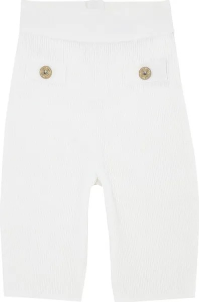 Шорты Balmain Ribbed Knit Cycling Shorts Blanc, белый