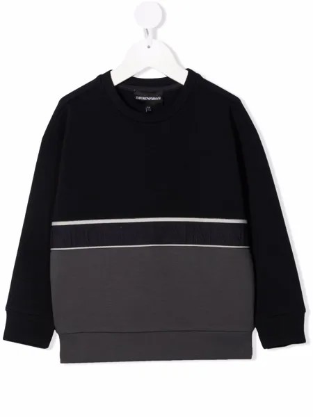 Emporio Armani Kids толстовка в стиле колор-блок с вышитым логотипом