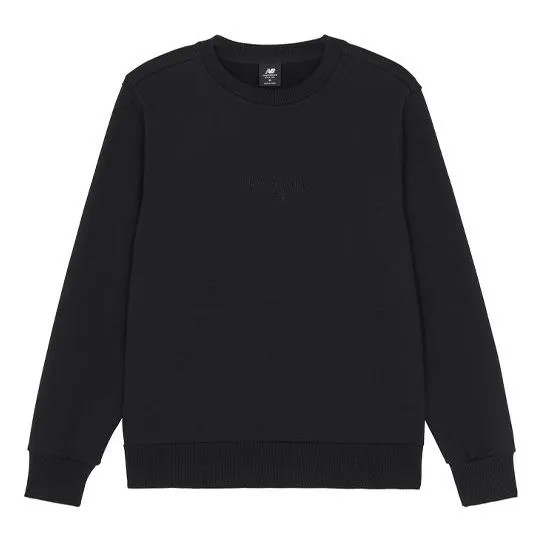 Толстовка New Balance Solid Color Round Neck Sports Pullover Black, черный