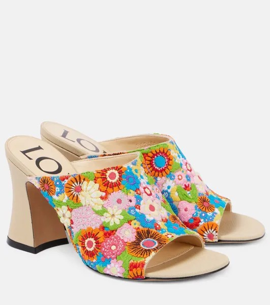 Мюли Paula's Ibiza Calle с вышивкой Loewe, мультиколор
