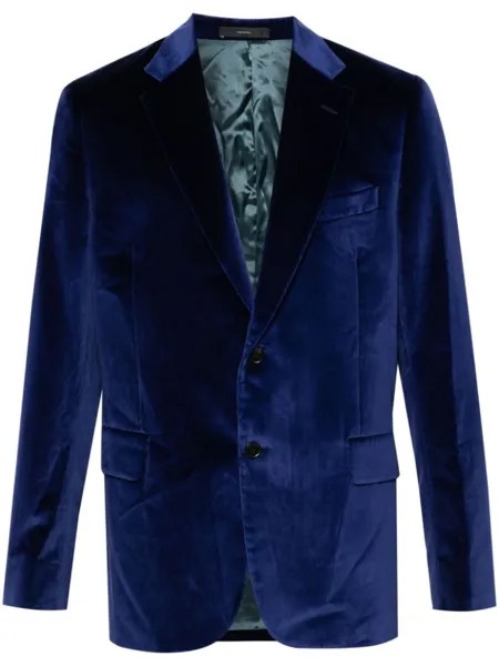 Paul Smith однобортный бархатный пиджак, синий
