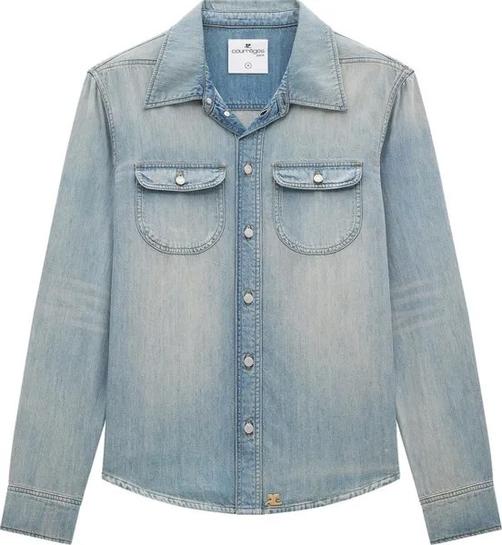 Рубашка Courrèges Denim 'Light Blue Wash', синий