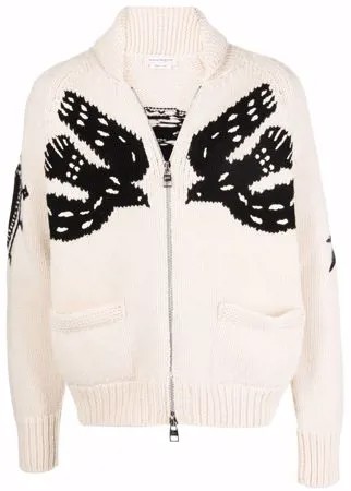 Alexander McQueen кардиган вязки интарсия на молнии