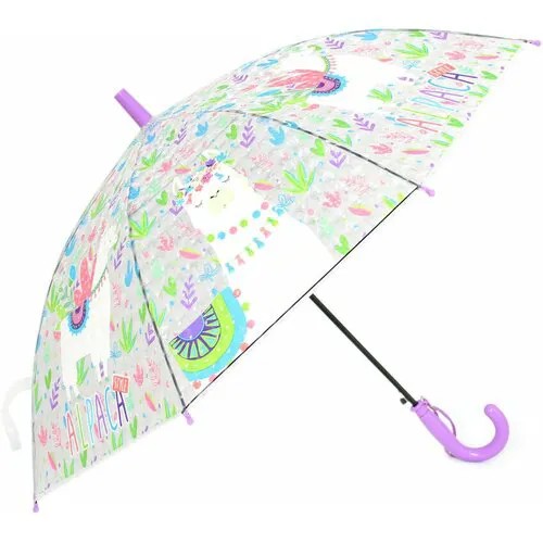 Зонт-трость Real STar Umbrella, полуавтомат, купол 76 см., прозрачный, для девочек, фиолетовый