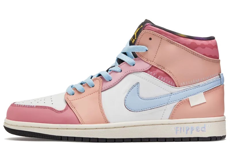 Кроссовки Air Jordan 1 Vintage Basketball Shoes Men High-top Pink/white, розовый