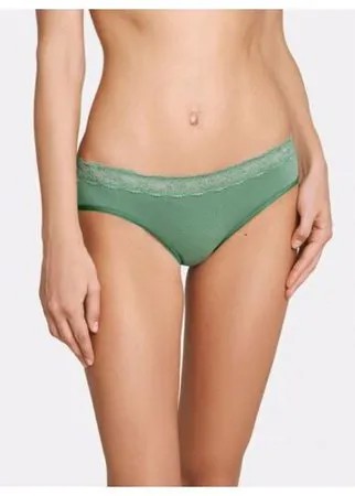LUI et ELLE Трусы слипы средней посадки с кружевной вставкой, размер 6 (XXL), vert clair