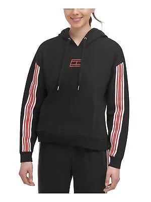 TOMMY HILFIGER Женский черный свитшот с капюшоном и логотипом из хлопковой смеси, M