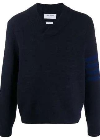 Thom Browne пуловер с воротником-шалькой и полосками 4-Bar