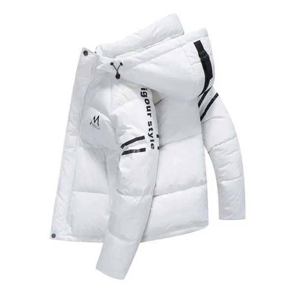 Мужской теплый пуховик, ветрозащитная Толстая куртка на 90% белом утином пуху, белого, серого, оранжевого, темно-синего цветов, для зимы