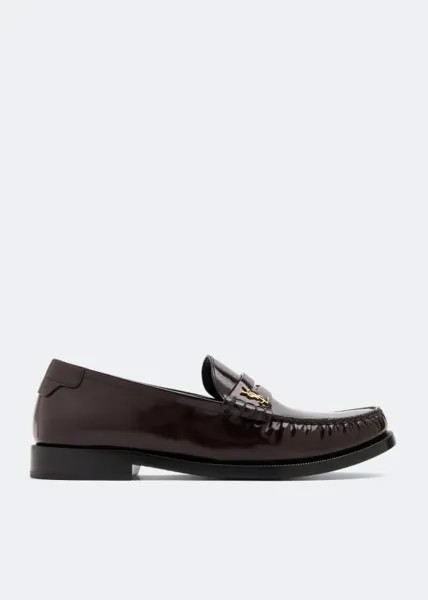 Лоферы SAINT LAURENT Le Monogram penny loafers, бордовый