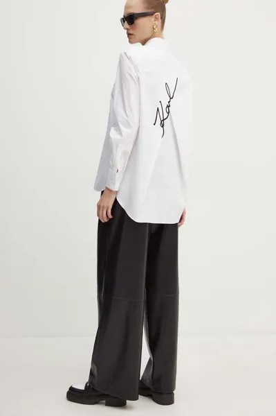 Хлопковая рубашка Karl Lagerfeld, белый