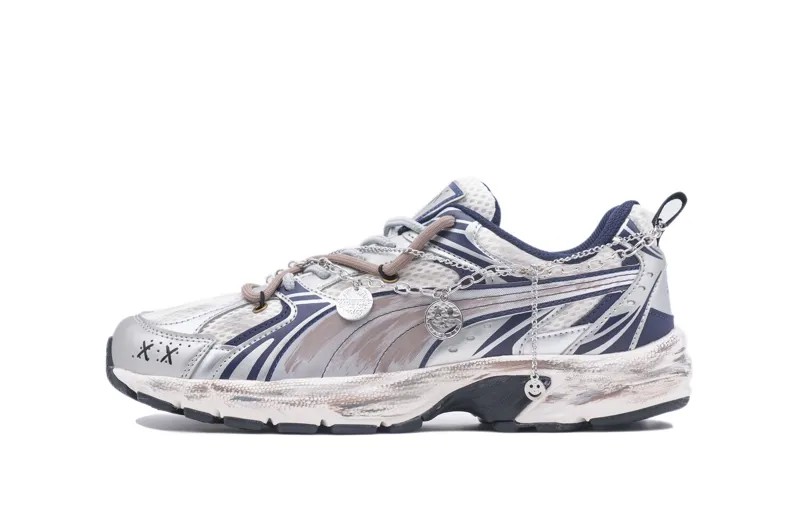Кроссовки Puma Millenio Lifestyle Shoes Unisex Low-top White/gray/silver, серебряный