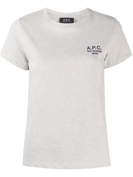 A.P.C. футболка с логотипом, нейтральный цвет
