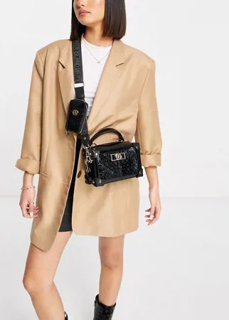 Черная сумка через плечо с тиснением River Island-Черный цвет
