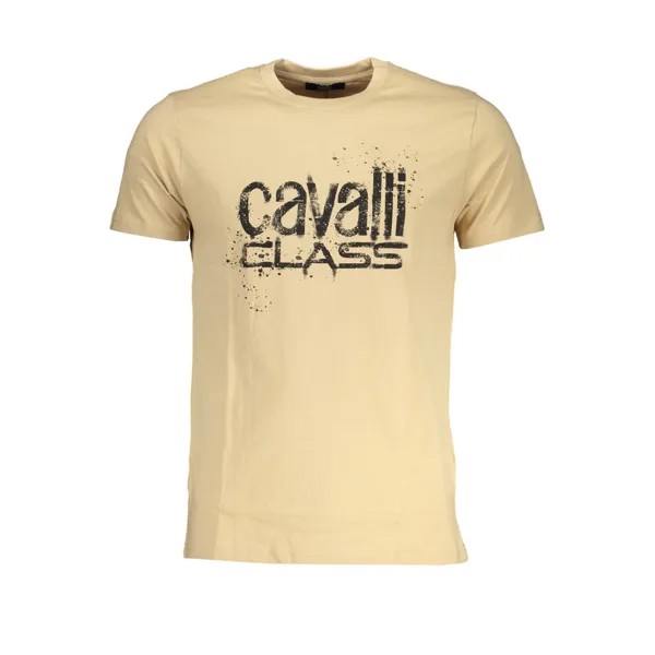 Хлопковая мужская футболка Cavalli Class, бежевый