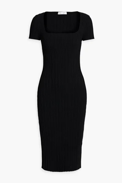 Платье миди в рубчик с вырезом Proenza Schouler, черный