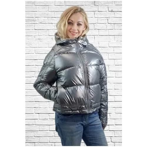 Куртка , размер 46, серебряный