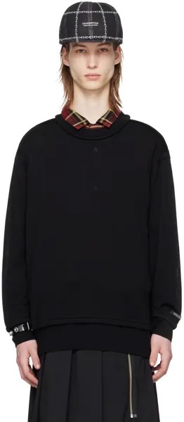 Черный свитер с открытыми швами Undercover