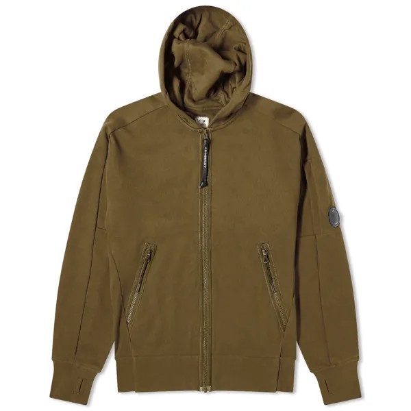 Худи C.P. Company Diagonal Raised Fleece Zipped, цвет Ivy Green