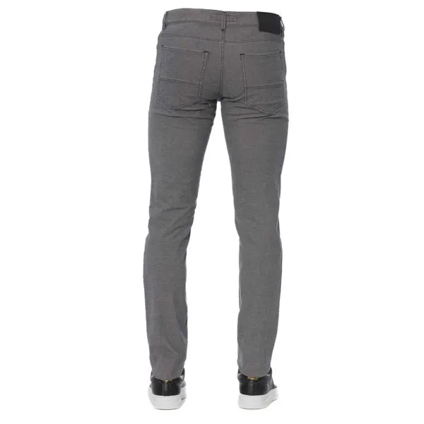 Trussardi Jeans Элегантные мужские брюки из смесового хлопка, серый