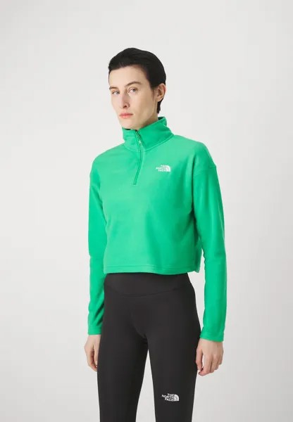 Флисовый свитер 100 GLACIER CROPPED ¼ ZIP The North Face, цвет optic emerald