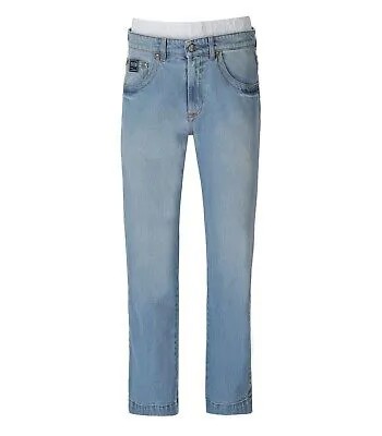 Мужские голубые джинсы с логотипом Versace Jeans Couture