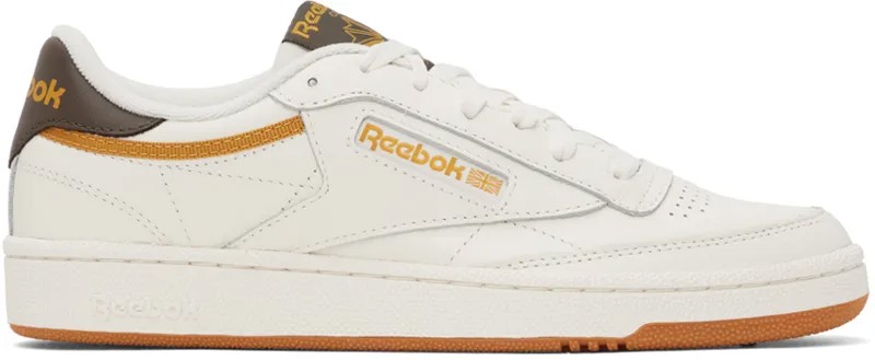 Бело-коричневые кроссовки Reebok Classics Club C 85