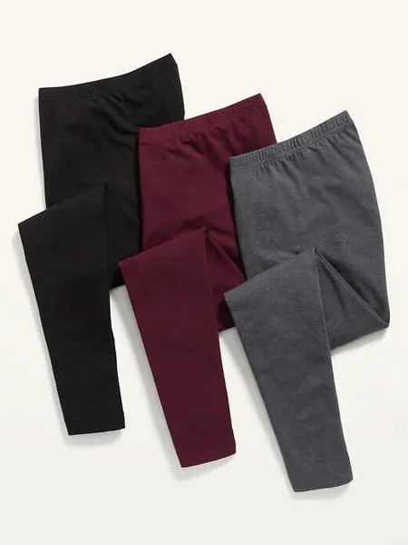 NWT Old Navy, 3 комплекта леггинсов из джерси с высокой посадкой, брюки, черные, серые, бордовые женские, S