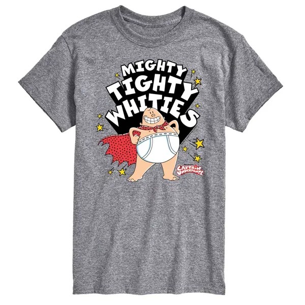 Мужские трусы-капитаны Футболка с рисунком Mighty Tighty Whiteies Licensed Character