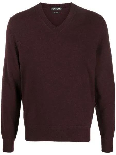 TOM FORD кашемировый джемпер с V-образным вырезом, красный
