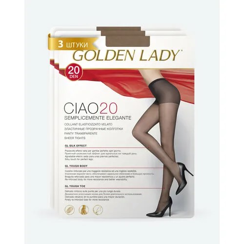 Колготки Golden Lady Ciao, 20 den, 3 шт., размер 3, бежевый
