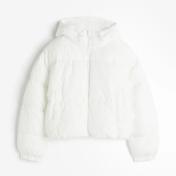 Куртка H&M Hooded Puffer, белый