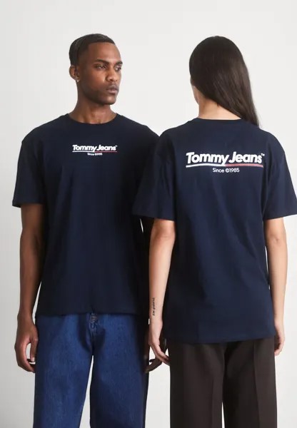 Футболка с принтом UNISEX Tommy Jeans, военно-морской