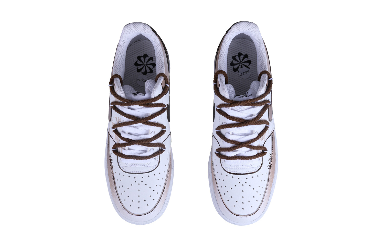 Кроссовки Nike Court Vision 1 Skateboarding Shoes Women's Low-top White, хаки