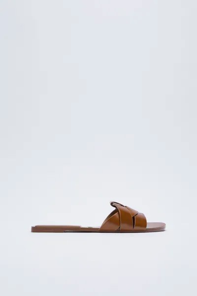 Сланцы женские ZARA 12600713 коричневые 40 RU (доставка из-за рубежа)