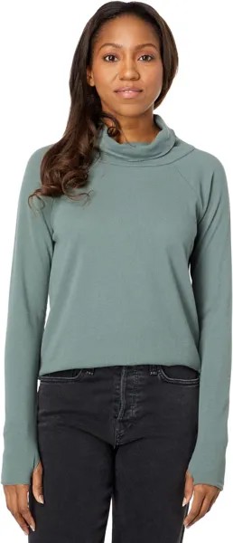 Футболка Chaser Heritage Waffle Long Sleeve Mock Neck Raglan Tee with Thumbhole, цвет Bunny Hill